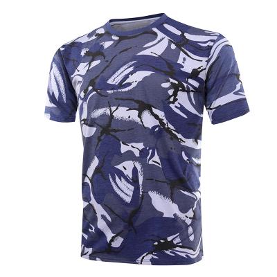 सैन्य नीले camo कपास बुना हुआ टी शर्ट